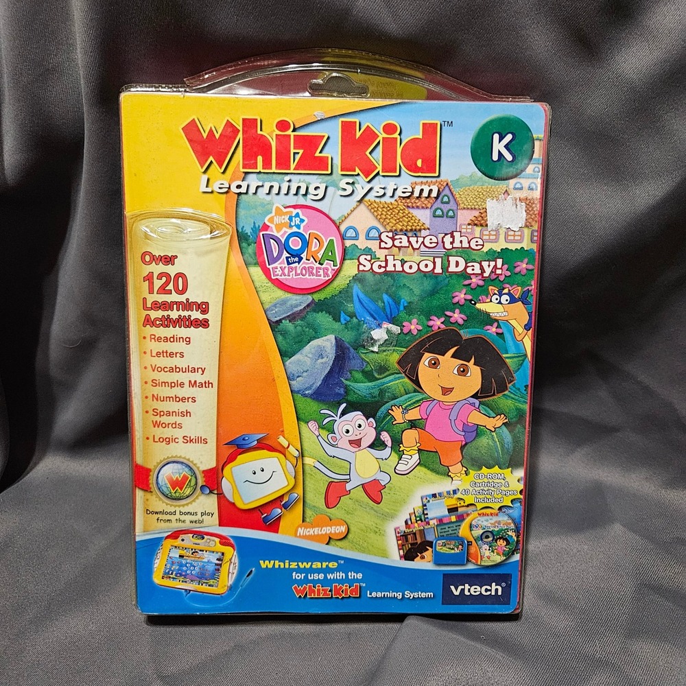 Vtech Whiz Kid Dora the Explorer Save the School Day Whizware New 80-086020